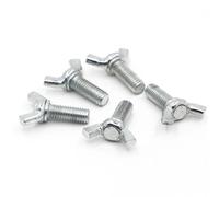 Ecrou Papillon Boulons à ailes, vis papillon en acier galvanisé M4 M5 M6 M8 M10 M12, tête d'aile, 1 10 pièces pour Fixation de Drapeaux(12mm,M5 100pcs)