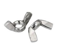 Ecrou Papillon Écrous à oreilles en acier inoxydable zingué, lot de 5, 10 ou 20 pièces, M3, M4, M5, M6, M8, M10, M12, serrage manuel(304 Stainless Steel,M6 (10pcs))