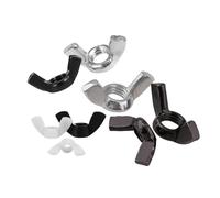 Écrou papillon en acier inoxydable 304/316, lot de 2/10 pièces, M3/M4/M5/M6/M8/M10/M12, GB62, noir et blanc, nylon, écrou papillon for oreilles(Black carbon steel,5pcs M8)