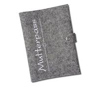 Écrou Pass Coque/mère de Kind Étui de passeport Deluxe avec compartiments supplémentaires et fermeture en 100% feutre - Fabriqué en Allemagne - Disponible en différentes tailles et couleurs