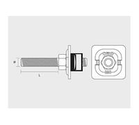 Écrou rail coulissant avec tige filetée M8x50mm pour rail Strut EPS - Boite de 50 - CELO - 9418EPS