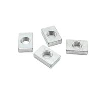 éCrou Rectangulaire 10/50 écrous carrés M3 M4 M5 M6 M8 en acier au carbone zingué, rectangulaires fins, bloc coulissant for accessoire de profilé aluminium(10pcs,M4-9x6x2.5mm)