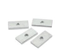 éCrou Rectangulaire 10/50 écrous carrés M3 M4 M5 M6 M8 en acier au carbone zingué, rectangulaires fins, bloc coulissant for accessoire de profilé aluminium(50pcs,M4-9x6x2.5mm)