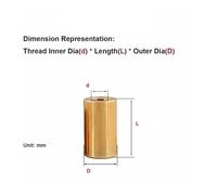 Écrou rond allongé en laiton M8 M10 M12, connexion filetée, pilier en cuivre, longueur: 5mm-45mm, 1/2 pièces(M10x12x15mm-1Pcs)