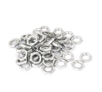 Écrou SOURCING MAP 50pcs Écrou Hexagonal Plat Fin M10 x 1 x 3mm Acier Plaqué Zinc Carbone Pour Tige de Lampe Vis Boulon
