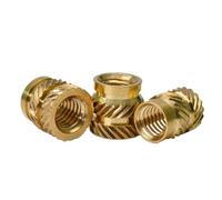 Écrou thermofusible 200 pièces M4 en laiton thermofusible écrou d'insertion de chaleur écrou moleté Insertion d'écrou en cuivre pièces intégrées pressées dans les trous for boîtier en plastique(M4x8.1