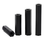 Écrous à bride, écrous hexagonaux Écrous d'accouplement hexagonaux longs en alliage d'aluminium M3 6 mm-60 mm, multicolores, lot de 10(Black,M3x40H5mm)