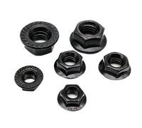 Écrous à bride en acier inoxydable, vis autotaraudeuses, 2/10 pièces, M3 M4 M5 M6 M8 M10 M12, noir A2-70, tête hexagonale dentelée, acier inoxydable 304, contre-écrou à bride, DIN6923(M8 5pcs)