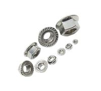Écrous à bride hex filetage gauche crantés inox 304 M5-M12 quincaillerie pas inversé assortiment fixation (200,M5)