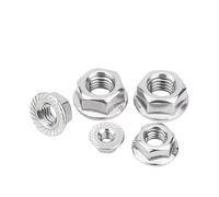 Écrous à bride hexagonale dentelés inox 304 SAE 6#-1/2" fixation automobile machinerie quincaillerie assortiment (50,UNC 10#-24)