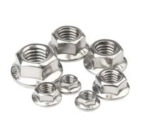 Écrous à bride hexagonale en acier inoxydable 1/10/304, écrou de verrouillage automatique, Spinlock dentelé M3 M4 M5 M6 M8 M10 M12 M16 M20(M12 X 5pcs)