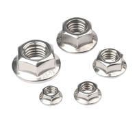 Écrous à bride hexagonale M3 M4 M5 M6 M8 M10 M12 M16 M20 304 écrou de verrouillage automatique en acier inoxydable DIN6923 Spinlock dentelé(M6 X 20pcs)