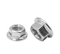 Écrous à bride hexagonaux en acier inoxydable M3 M4 M5 M6 M8 M10 M12, zingués, conformes à la norme DIN6923 (10/25/30/55 pièces)(201 stainless steel,M4 30pcs)