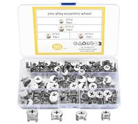 Écrous à Came pour Meuble, 80 Pièces Raccords à Came pour Meubles, Excentriques Connecteur Écrou de Roue Ensemble, Raccords de Verrouillage à Came Écrou Connexion pour Meubles, Armoire