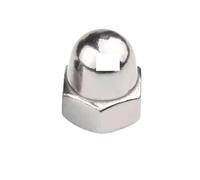 Écrous à capuchon bombé en acier inoxydable noir, Écrous à capuchon sphériques, filetage hexagonal bombé à gauche, acier inoxydable 304 M6 à M16, 10 pièces