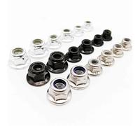 Écrous à embase hexagonale Nylstop en acier inoxydable 304 A2 noir carbone (M3, M4, M5, M6) - Lot de 10(Black carbon steel,M5 10pcs)