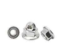 Écrous à embase hexagonaux à denture fine 2-25 M6 M8 M10 M12 M14 M16, écrous de blocage à insertion en acier inoxydable DIN6923(M10x1 5pcs)