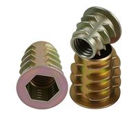 Écrous à insert hexagonal en alliage de zinc for meubles M4 M5 M6 M8 M10, écrous encastrés hexagonaux à filetage interne de type E(50pcs,M8x13mm)