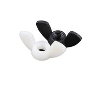 Écrous à oreilles en nylon, Écrous papillon à ailes en Nylon Din315 M4-M10, noir et blanc, 10 pièces(Black+White-M5)