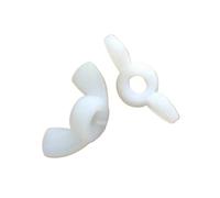 Écrous à oreilles en plastique et nylon DIN 315, 10 à 50 pièces, M3, M4, M5, M6, M8, M10, M12, à torsion manuelle(White nylon,M5 50pcs)