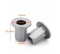 Écrous à riveter hexagonaux en acier M8, inserts à bride large, alliages de zinc