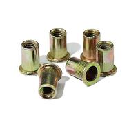 Écrous à riveter métalliques, écrous à insérer, Écrous à riveter filetés à tête plate en acier au carbone zingué M3-M12, paquet de 10(10pcs M12)