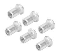 Écrous à Rivets M5 100 Pièces Kit Assortiment Aveugles Aluminium Insert Fileté Tête Plate pour Bricolage Réparation Mécanique