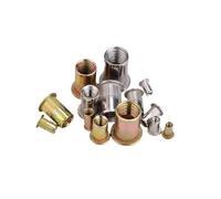 Écrous à sertir en acier inoxydable 304 / acier au carbone - Inserts filetés à tête plate M3 à M12 for panneaux de tôlerie(Colored Zinc,M4-10pcs)