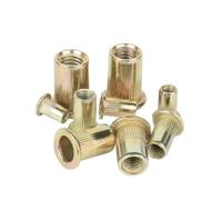 Écrous à sertir M3 M4 M6 M8 M10 M12 à tête plate en acier au carbone, jeu d'inserts filetés perforés(M3 x 30picecs)