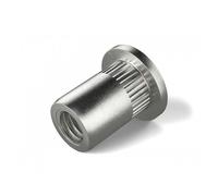 Écrous à sertir moleté en inox - tête plate - M6 - par 100 RIVKLE