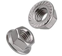 Écrous anti-dents M4 M5 M6 M8 M10 M12 M16 M20, écrous de blocage à embase dentelée, écrous hexagonaux à embase en acier inoxydable 304, filetage à gauche, denture inversée(M4 100PCS)