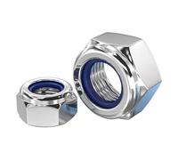 Écrous autobloquants Écrous hexagonaux autobloquants en acier inoxydable DIN985 304, écrou de blocage coulissant avec insert Nylon(M5 (20Pcs))