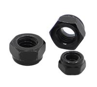 Écrous autobloquants Écrous hexagonaux autobloquants en Nylon et acier au carbone noir, écrou de blocage coulissant DIN985 M2 .5 M3 M4 M5 M6 M8 M10 M12 M16(M2 20pcs)