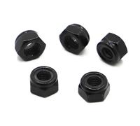 Écrous autobloquants en Nylon hexagonaux acier au carbone noir, contre-écrou à insertion coulissante pour boulons et vis(M16 1pcs)