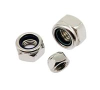 Écrous Autobloquants Hexagonaux En Acier Inoxydable 304, Insert Nylon Noir, 20/50/100 Pièces, M2, .5, M3, ., M4, M5, M6, M8, M10, M12(304 stainless steel,50pcs M8)