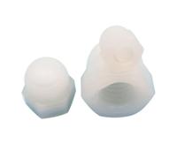 Écrous borgnes à dôme, 5/10/50 pièces M3 M4 M5 M6 M8 M10 M12 M14 M16 DIN1587 noir blanc nylon plastique hexagonal écrou borgne capuchon décoratif écrous borgnes(White-10pcs M8)