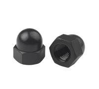 Écrous borgnes à dôme, 50/100 pièces M3 M4 M5 M6 M8 M10/M12 Écrous borgnes hexagonaux en plastique et nylon Couvercle décoratif Écrou borgne demi-cercle(Black-50PCS-M10)