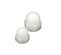 Écrous borgnes à dôme, 50/100 pièces M3 M4 M5 M6 M8 M10/M12 Écrous borgnes hexagonaux en plastique et nylon Couvercle décoratif Écrou borgne demi-cercle(White-100PCS-M10)