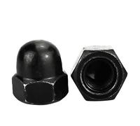 Écrous borgnes à dôme, écrou borgne en laiton et nylon en acier inoxydable 304, tête hexagonale, écrous borgnes métriques, noir et blanc, acier nickelé M3M4M5M6M8M10M12~M36(Black Steel-M6 (10Pcs))