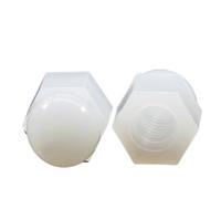 Écrous borgnes à dôme, écrou borgne en laiton et nylon en acier inoxydable 304, tête hexagonale, écrous borgnes métriques, noir et blanc, acier nickelé M3M4M5M6M8M10M12~M36(Nylon White-M18 (1Pcs))