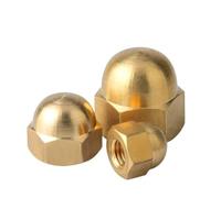 Écrous borgnes à tête hexagonale, écrou borgne en acier inoxydable 304 en nylon et laiton, écrou borgne métrique en acier nickelé noir et blanc M3M4M5M6M8M10M12 50 pièces(Brass-M36 (1Pcs))