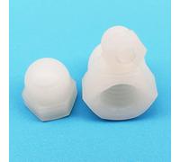 Écrous borgnes en nylon DIN 1587 - Écrous borgnes hexagonaux décoratifs, tailles M3 à M16 | 5/10/50 pièces(White,50pcs M6)