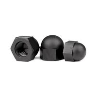 Écrous borgnes en nylon noir, lot de 5/10/20/50 pièces, M3, M4, M5, M6, M8, M10, M12, couvercle décoratif en plastique, demi-cercle, DIN1587(10Pcs,M4)
