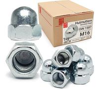 Écrous borgnes M16 DIN 1587, hexagonal forme haute en acier zingué, 1 Kg, cache écrou borgne capuchon de protection pour vis, boulons filetés & tiges filetées