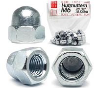 Écrous borgnes M6 DIN 1587, 10 Pièces, boulons filetés & tiges filetées | hexagonal forme haute en acier zingué, cache écrou borgne capuchon de protection pour vis