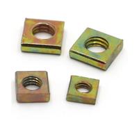 Écrous carrés en acier zingué de couleur DIN562, sans bloc biseauté, carré quadrangulaire, écrous pressés galvanisés M3 M4 M5 M6, 50 pièces(M4 50pcs)