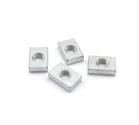 Écrous carrés M3 M4 M5 M6 M8, 10/50 pièces, écrous à bloc coulissant rectangulaires fins noirs zingués(50pcsxM3-9.7x6x2.5mm)