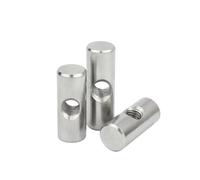 Écrous cylindriques en acier inoxydable, Assortiment d'écrous de verrouillage à trous croisés M4 M5 M6 en acier inoxydable 304 for meubles bois(OD10 M6x30(2PCS))