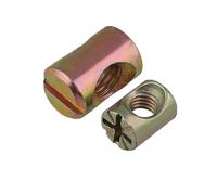 Écrous cylindriques pour meubles, Boulons à barillet M5 M6 M8, chevilles croisées for meubles, marteau fendu, trou horizontal intégré, 10 pièces(10 pcs,M8 x 15 mm Slotted)
