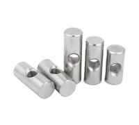 Écrous cylindriques pour meubles, Écrou à marteau en acier inoxydable 304 avec trou transversal for meubles bois, plusieurs tailles(M5x14 OD8mm (5pcs))